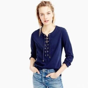 J Crew Retail Lace Up Top